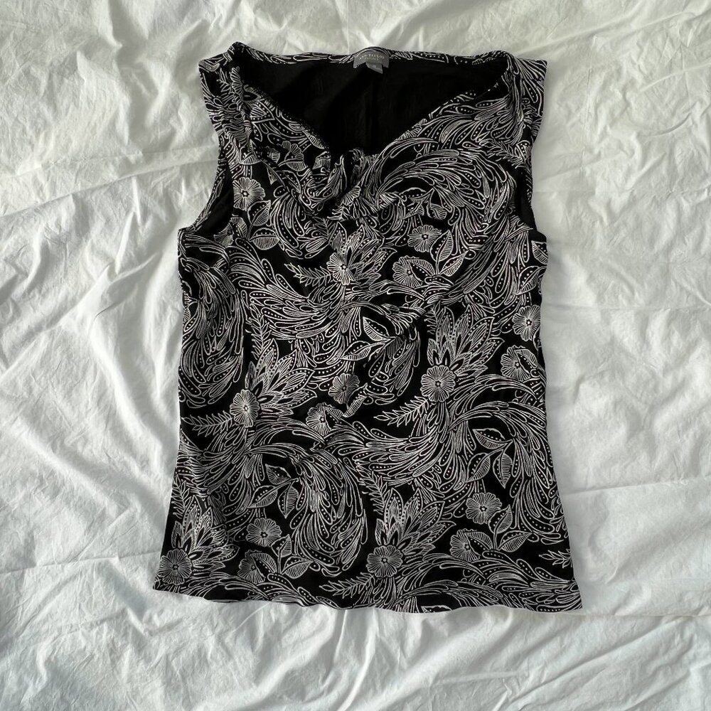 Ann Taylor Black Floral Top